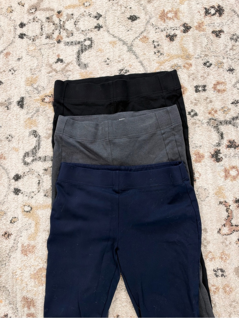 LOFT Navy, Gray & Black Pull-On Leggings Set